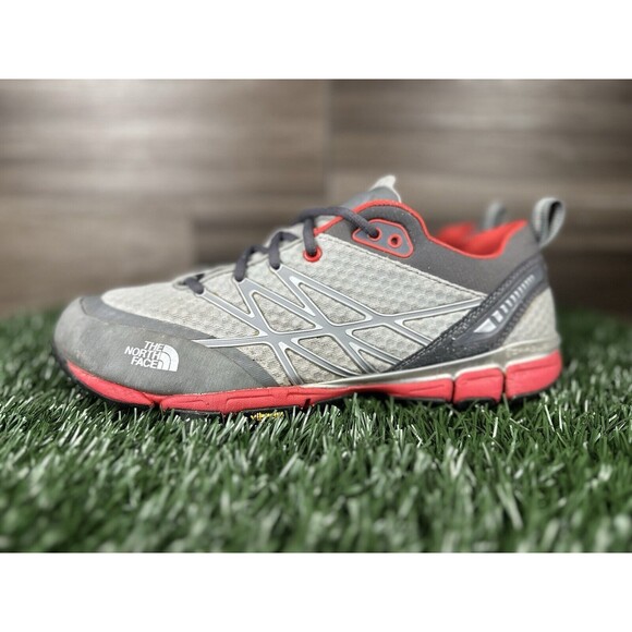 The North‎ Face C554 Ultra Kilowatt Men's Size 9 Red Gray Vibram Hiking Shoe - Picture 1 of 9